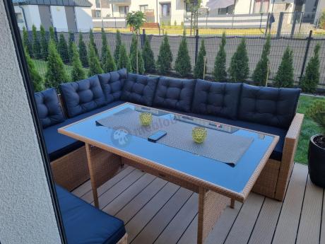 Technorattanowy zestaw ogrodowy z ławką