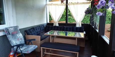 Technorattanowy zestaw ogrodowy z ławką