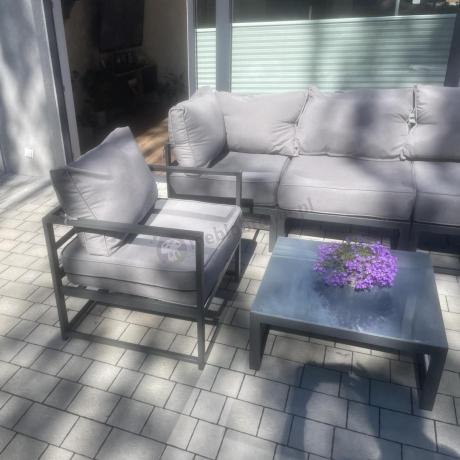 Trzyosobowa sofa ogrodowa 200cm z fotelami Trapeno grafit