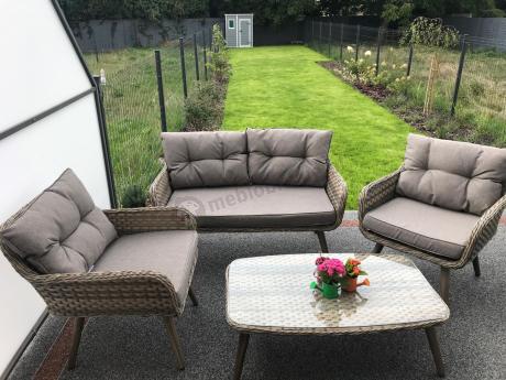 Wygodne meble technorattan ASTURITO Melange Tortora & Dark Beige