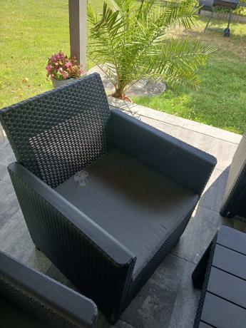 Zestaw dla 10 osób z narożnikiem Nedler VII, stołem podnoszonym i 3 fotelami - grafit