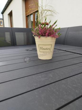 Zestaw dla 10 osób z narożnikiem Nedler VII, stołem podnoszonym i 3 fotelami - grafit