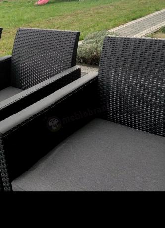 Zestaw dla 10 osób z narożnikiem Nedler VII, stołem podnoszonym i 3 fotelami - grafit