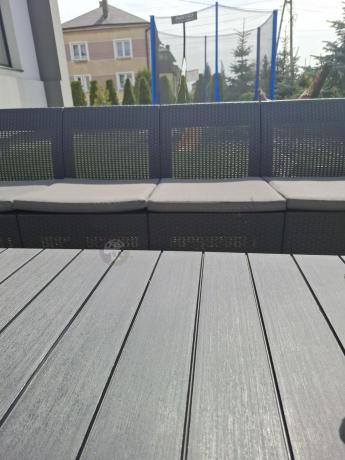 Zestaw dla 10 osób z narożnikiem Nedler VII, stołem podnoszonym i 3 fotelami - grafit