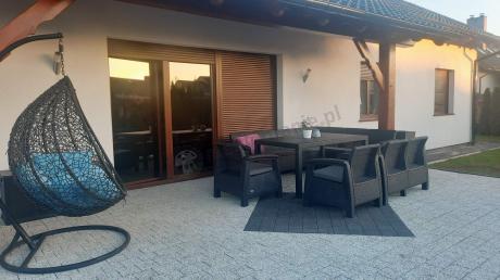 Zestaw dla 10 osób z narożnikiem, stołem obiadowym i trzema fotelami Rellme VII grafitowy