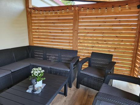 Zestaw dla 8 osób z narożnikiem, stołem podnoszonym i dwoma fotelami Relly VI grafit