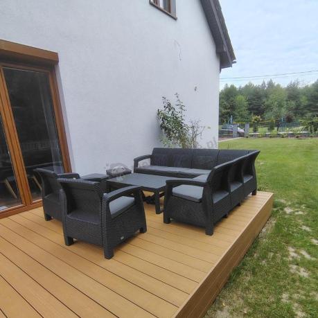 Zestaw dla 8 osób z narożnikiem, stołem podnoszonym i dwoma fotelami Relly VI grafit