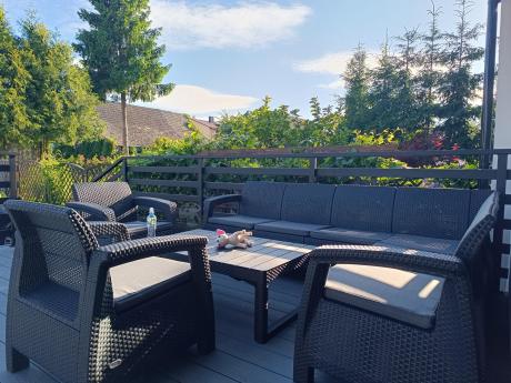 Zestaw dla 8 osób z narożnikiem, stołem podnoszonym i dwoma fotelami Relly VI grafit