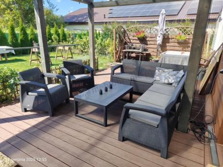 Zestaw dla 8 osób z narożnikiem, stołem podnoszonym i dwoma fotelami Relly VI grafit