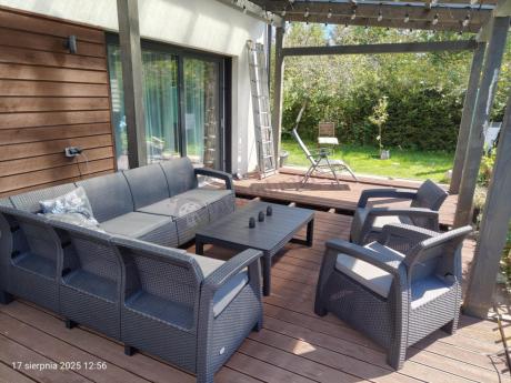 Zestaw dla 8 osób z narożnikiem, stołem podnoszonym i dwoma fotelami Relly VI grafit