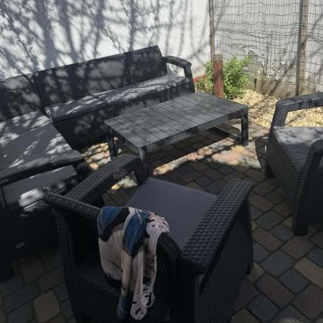 Zestaw dla 8 osób z narożnikiem, stołem podnoszonym i dwoma fotelami Relly VI grafit
