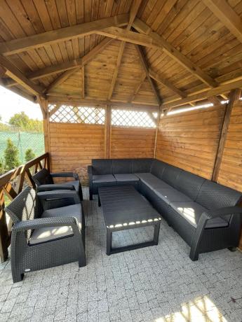 Zestaw dla 8 osób z narożnikiem, stołem podnoszonym i dwoma fotelami Relly VI grafit