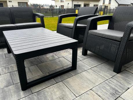 Zestaw dla 8 osób z narożnikiem, stołem podnoszonym i dwoma fotelami Relly VI grafit