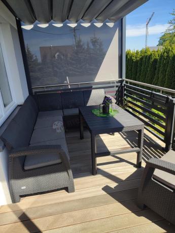 Zestaw dla 8 osób z narożnikiem, stołem podnoszonym i dwoma fotelami Relly VI grafit