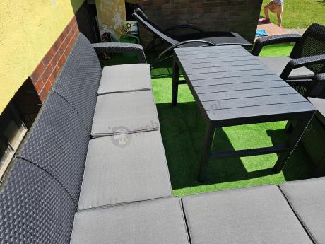 Zestaw dla 8 osób z narożnikiem, stołem podnoszonym i dwoma fotelami Relly VI grafit