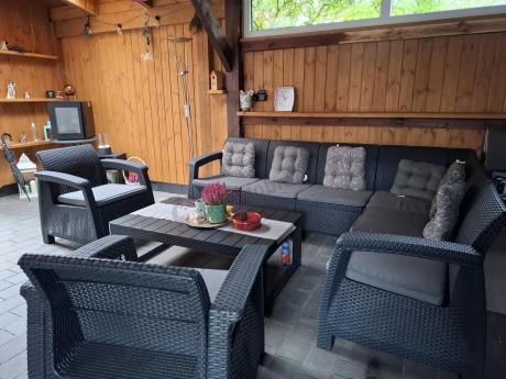 Zestaw dla 8 osób z narożnikiem, stołem podnoszonym i dwoma fotelami Relly VI grafit