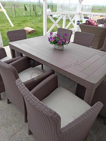 Zestaw do ogrodu 8 foteli + stół Meblobranie TG8 - cappuccino