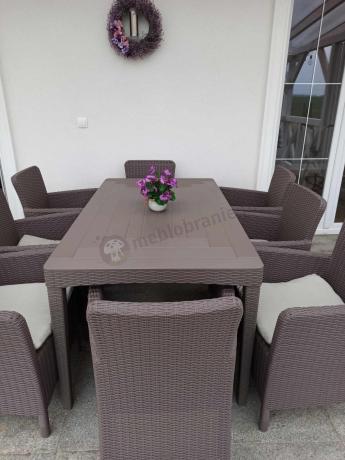 Zestaw do ogrodu 8 foteli + stół Meblobranie TG8 - cappuccino