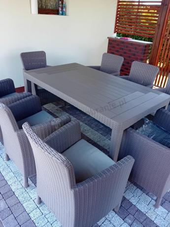 Zestaw do ogrodu 8 foteli + stół Meblobranie TG8 - cappuccino