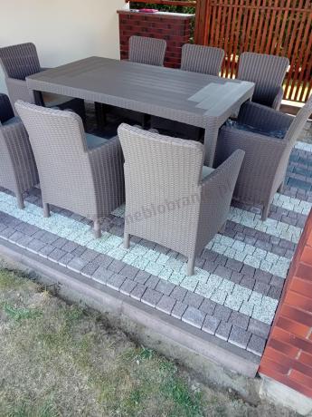 Zestaw do ogrodu 8 foteli + stół Meblobranie TG8 - cappuccino