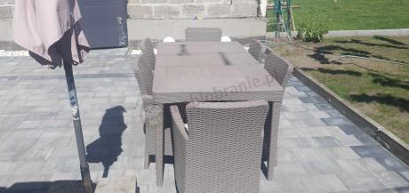 Zestaw do ogrodu 8 foteli + stół Meblobranie TG8 - cappuccino
