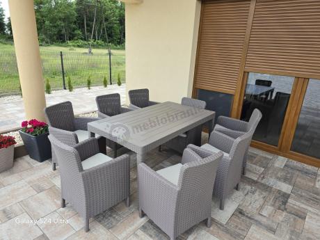 Zestaw do ogrodu 8 foteli + stół Meblobranie TG8 - cappuccino