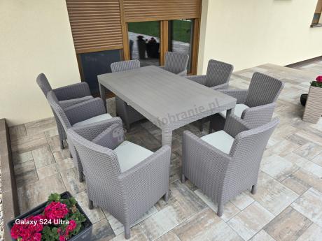 Zestaw do ogrodu 8 foteli + stół Meblobranie TG8 - cappuccino