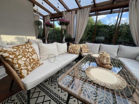 Zestaw kawowy rattanowy rope ze stolikiem Torgiano Dining naturalny