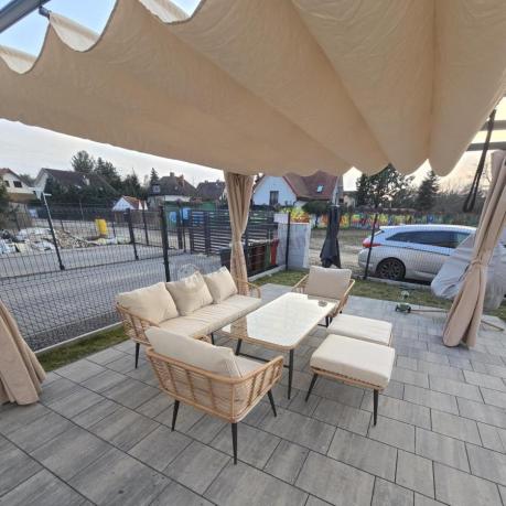 Zestaw kawowy rattanowy rope ze stolikiem Torgiano Dining naturalny