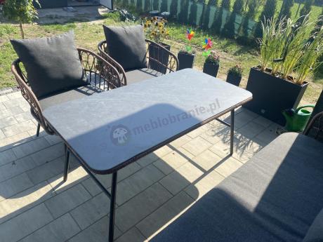 Zestaw mebli do ogrodu dla 5 osób z plecionką Mirello Antracite