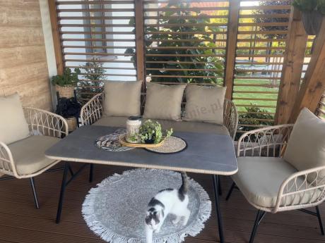 Zestaw mebli kawowych na taras Mirello rope style Beige