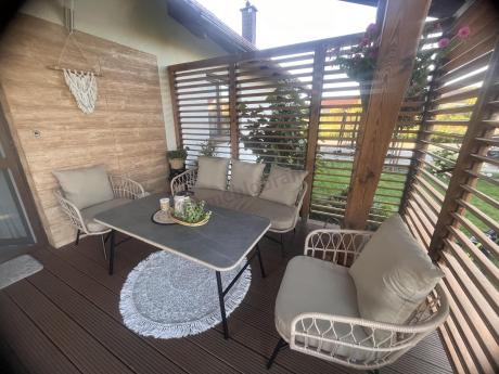 Zestaw mebli kawowych na taras Mirello rope style Beige