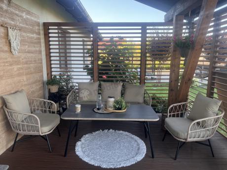 Zestaw mebli kawowych na taras Mirello rope style Beige