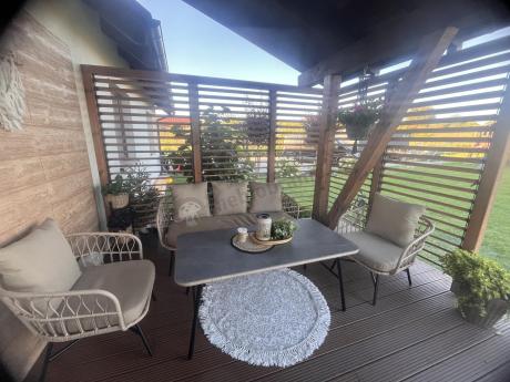 Zestaw mebli kawowych na taras Mirello rope style Beige