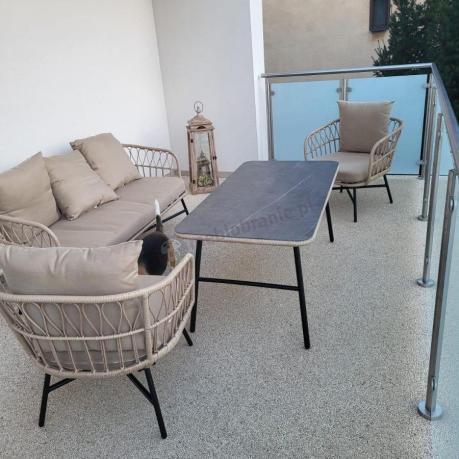 Zestaw mebli kawowych na taras Mirello rope style Beige