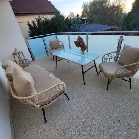 Zestaw mebli kawowych na taras Mirello rope style Beige