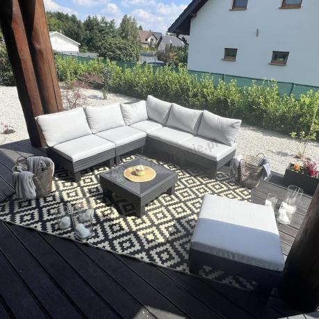 Zestaw mebli modułowych do ogrodu dla 6 osób Elements grafit