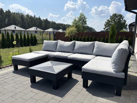 Zestaw mebli modułowych do ogrodu dla 6 osób Elements grafit