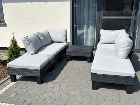 Zestaw mebli modułowych do ogrodu dla 6 osób Elements grafit