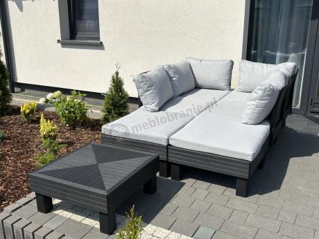 Zestaw mebli modułowych do ogrodu dla 6 osób Elements grafit