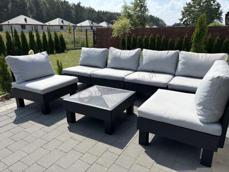 Zestaw mebli modułowych do ogrodu dla 6 osób Elements grafit