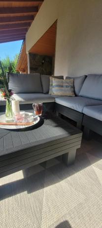 Zestaw mebli modułowych do ogrodu dla 6 osób Elements grafit