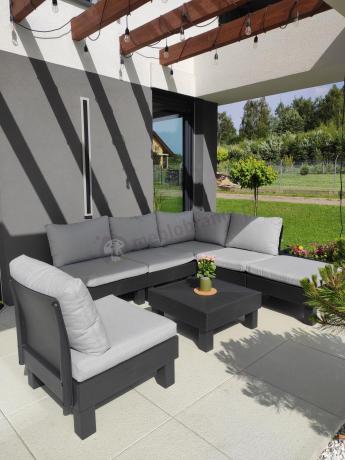 Zestaw mebli modułowych do ogrodu dla 6 osób Elements grafit