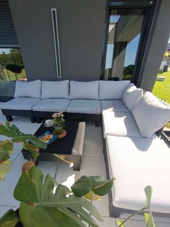 Zestaw mebli modułowych do ogrodu dla 6 osób Elements grafit