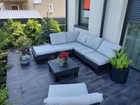 Zestaw mebli modułowych do ogrodu dla 6 osób Elements grafit