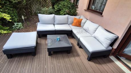 Zestaw mebli modułowych do ogrodu dla 6 osób Elements grafit