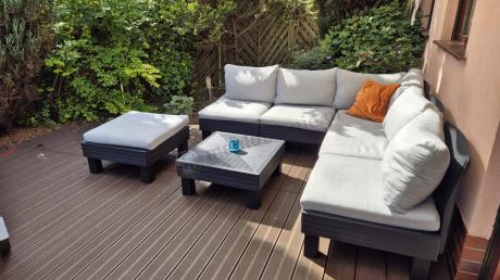 Zestaw mebli modułowych do ogrodu dla 6 osób Elements grafit