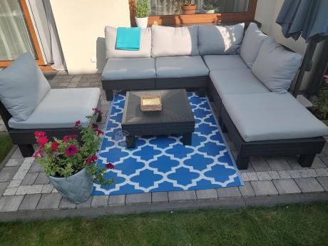 Zestaw mebli modułowych do ogrodu dla 6 osób Elements grafit