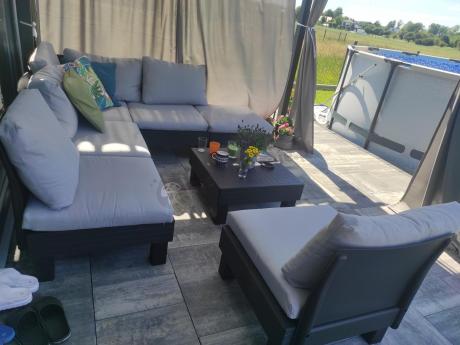 Zestaw mebli modułowych do ogrodu dla 6 osób Elements grafit