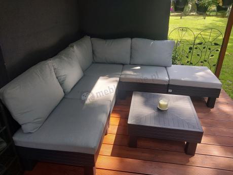 Zestaw mebli modułowych na taras dla 5 osób Elements grafit